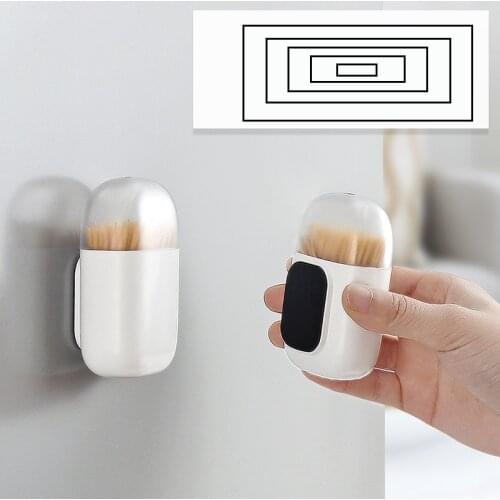 Toothpick Holder 8.5cm Self Adhes Home Kitchen Toothpick Holder Magnetic Toothpick Dispenser Container Portable Toothpick Box