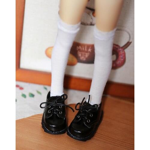 D01-P319 children handmade toy 1/3 1/4 Doll Accessories BJD/SD doll simple type Lace-up leather student shoes 1pair