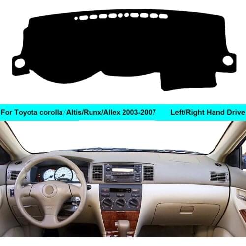 For Toyota corolla Altis Runx Allex 2003 - 2007 LHD RHD 2 Layers Car Dashboard Cover Carpet Cape Rug Shade Carpet Dashmat Pad