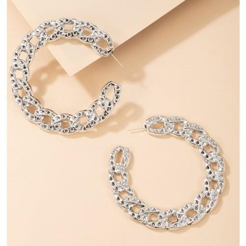 Docona Fashion Twist Round Open Drop Earrings for Women Retro Ancient Silver Color Geometry Metal Earring Party Jewelry Brincos