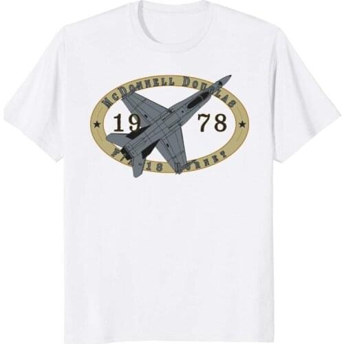 F/A-18 Hornet Jet Fighter Pilot T-Shirt Teenage Natural Cotton Printed Man Fashion Round Collar T Shirt