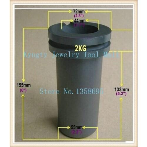 Graphite crucible for melting gold silver metal Gold Silver Scrap Casting Mould 2kg capacity