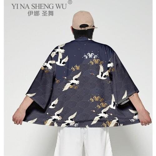 Anime Kimono New Design Japan Fashion Kimono Haori Yukata Cosplay Costumes Men Loose Cool Casual Top Coat Chinese Style Men Coat