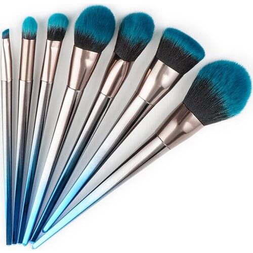 7Pcs Crystal Pro Makeup Brushes High Quality Foundation Concealer Blusher Make Up Set Super Soft Synthetic Hair Cosmetic Tools