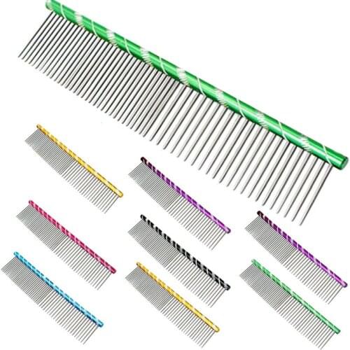 Beauty comb Pet comb metal straight comb stainless steel is durable and non corrosive