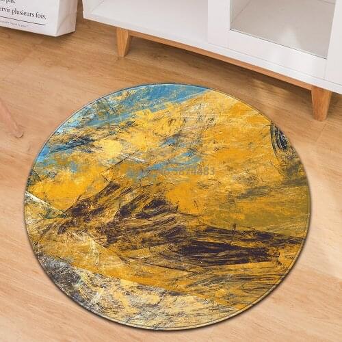 Nordic Round Carpet Kids Room Bedroom Rug Carpet for Living Room 3d floral Print Computer Chair cushion Decorative Bedside Mat