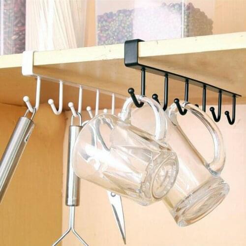 Kitchen Storage Rack Cupboard Hanging Coffee Cup Organizer Home Cabinet Clothes Coat Rack Cupboard Glass Cup Holder