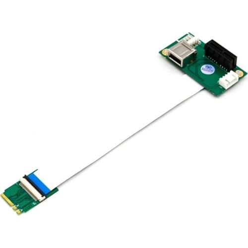 M.2 NGFF Key A/E to PCIE Riser Adapter PCI-E X1 USB Molex 4Pin Power Adapter PCI Express Extension Cable for Computer Full Speed