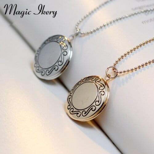 Magic Ikery Vintage Charming fashion jewelry Open Round Pocket Watch Women Necklace Pendant Best Gift MKA61