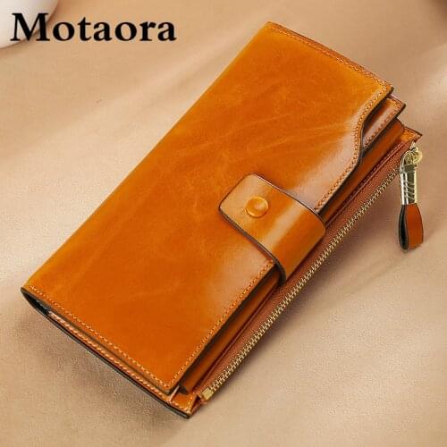 MOTAORA Womens RFID Wallet Luxury Genuine Leather Purse For Women Large Capacity Multi-layer Card Holder Fashion Wallets Ladies