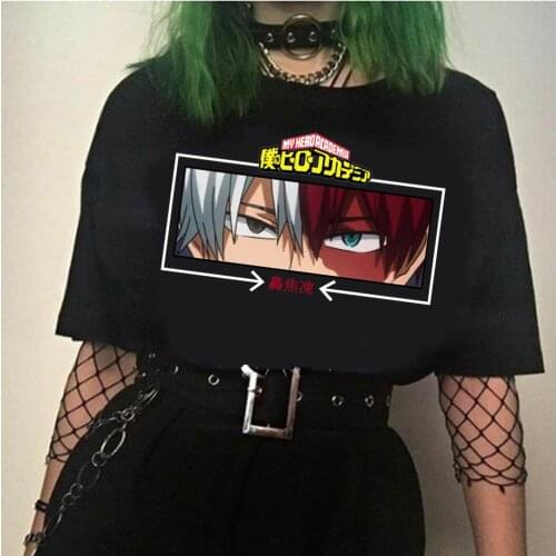 My Hero Academia Japanese Anime T Shirt Men Women Funny Shoto Todoroki Eyes Manga Tee Shirt Clothes
