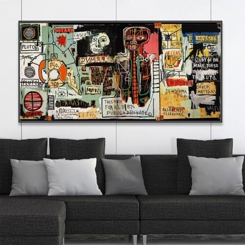 Huge Abstract Graffiti Style Wall Art Canvas Poster and Print Canvas Painting Decorative Picture for Living Room Home Decor