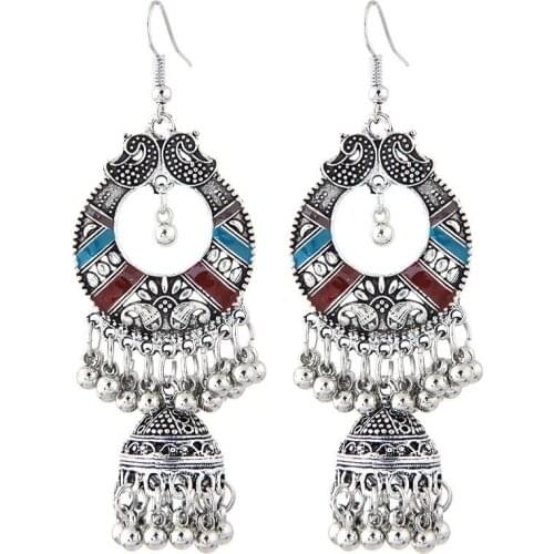 New Fashionable Retro Tasseled Bohemian Wind Birdcage Pendant Bells And Earrings Exaggerated For Direct Sale