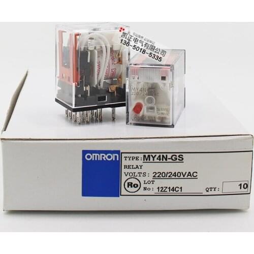 5 pieces Original authentic Omron relay MY4N-GS AC220V new (instead of MY4N-J) free shipping