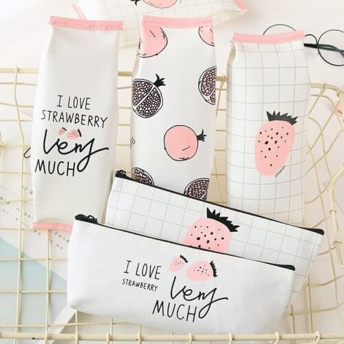 S307 South Korea stationery creative sounds simple and student BAG canvas leather bulk pencil box Stationery office supplies for