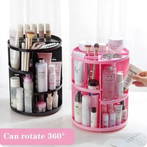 Makeup Storage Plastic Drawer Cosmetic New Fashion 360-degree rotating brush holder jewelry shelf Detachable Beauty Organizer