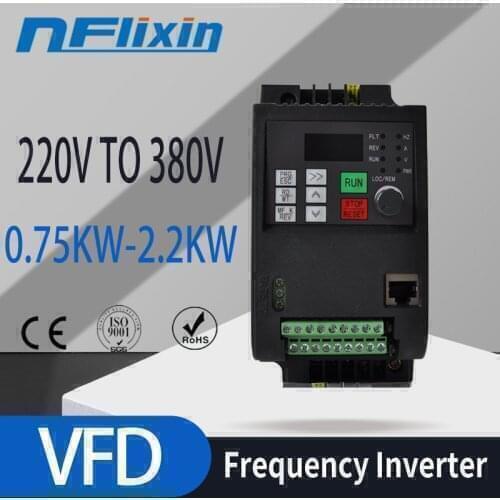 Frequency Converter For Motor 380V 1.5KW/2.2KW 1 Phase 220V Input to Three Output 380V 50hz/60hz AC Drive VFD Frequency Inverter