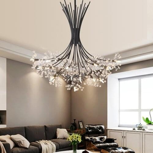 Modern Snowflower Hanging Light Vintage Dinning Room Pendant Light Art Deco Crystal Pendant Lamp Home Indoor