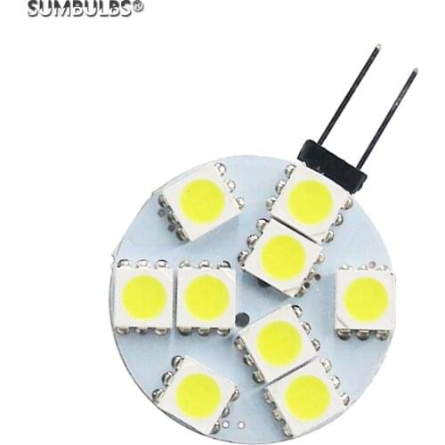 SUMBULBS 2PCS/Lot On DC 12V Input 5050 SMD LED Chips Bulb 1.8W G4 Socket 9 Warm Cold White Lamp 3000K 6500K