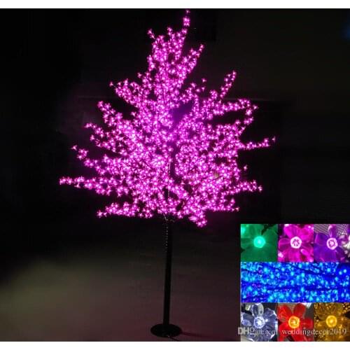 2M 6.5ft Height LED Artificial Cherry Blossom Trees Christmas Light 1152pcs LED Bulbs 110 220VAC Rainproof fairy garden decor