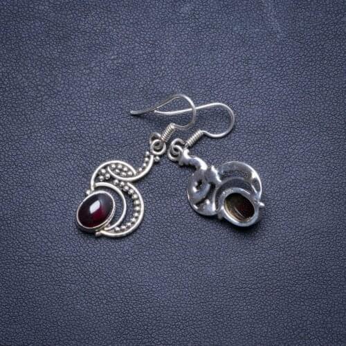 Natural Amethyst Handmade Unique 925 Sterling Silver Earrings 1.5" X4450