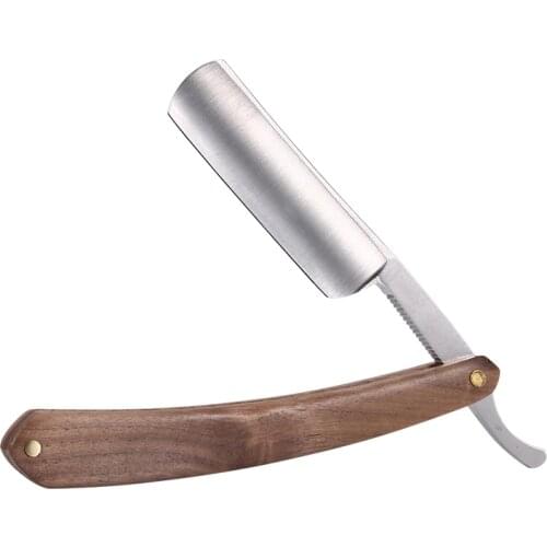 YINTAL Blank Men Shaving Straight Razor Classic Pure Beech Wood Handle Barber Razors Sharpened Preliminary Knife Razor