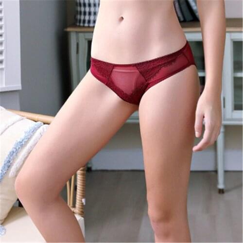 Ladies lace low waist sexy summer thin breathable briefs Cotton Crotch trackless underwear NK9239