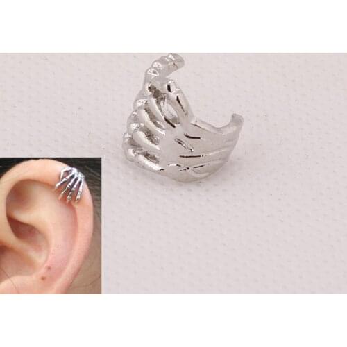 2021 New Punk Skeleton Clip Earrings For Women Teens Girls Hip Hop Trendy Skeleton Claw Ear Bone Clip Earring Fashion Jewelry