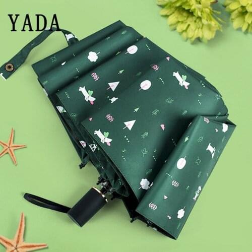 YADA White Cartoon Dogs Umbrellas Rain uv Mini Folding Umbrella For Childrens Gift Women Windproof Anime Umbrellas Female YS861