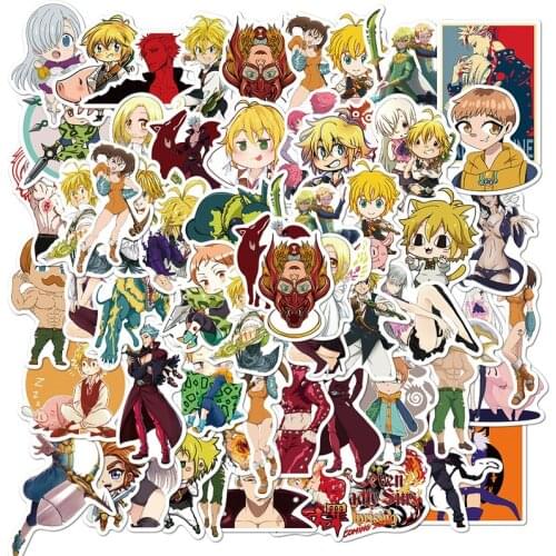 10/50pcs Japan Anime The Seven Deadly Sins Stickers Waterproof for DIY Guitar Laptop PS4 Skateboard Kids Toys Sticker