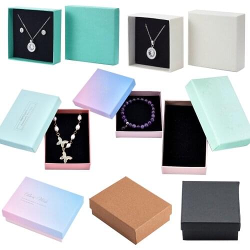 12pcs/24pcs Square Paper Packages Cardboard Bracelet Boxes For jewelry Gifts Present packaging display Storage Box 9x7x3cm