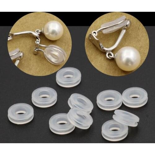 10Pcs Comfort Pads for Clip On Earrings Anti-Pain Silicone Earring Ring Cushion