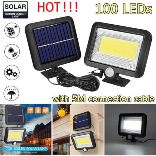 100 leds solar lights outdoor solar lamps with motion sensor outdoor garden spotlight solar powered solar wall lamp split light