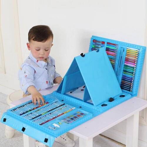 176pcs Kids Colored Pencil Artist Set Painting Crayon Marker Pen Brush Drawing Tools Childs Creative Painting Graffiti Brush Set