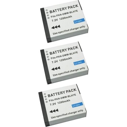 3Pcs 1200mAh DMW-BLH7 DMW-BLH7PP DMW-BLH7E Camera Rechargeable Battery For Panasonic Lumix DMC-GM1 GM1 DMC-GM5 GM5 DMC-GF7 GF7