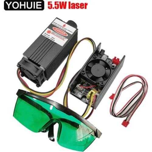 5.5w 450nm blue laser module , laser engraving machine parts , laser cutting TTL module 5500mw laser tube