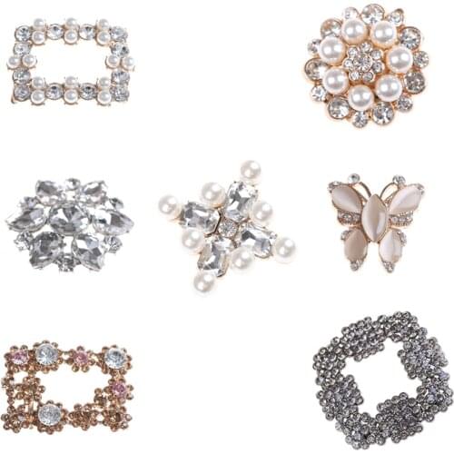 7Styles Crystal Shoe Clip Decoration Faux Pearl Shoe Clips Decorative Accessories Bridal Shoes Rhinestone Clip Buckle