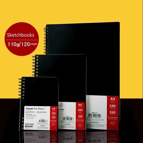 A3/A4/A5 110gsm Watercolor Sketchbooks for Drawing Paper Portable Coil Album Markers Painting Book Pad Art Artists Supplies