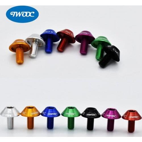 TWOOC 2Pcs/Lot Bicycle Water Bottle Holder Mount Bolts M5*10mm Stainless Steel Screw Hex-headed To Install Bike Bottle Cage Rack