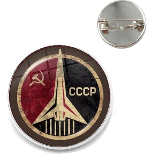 CCCP Soviet Badges Russia Brooches Space Flight Universe USSR Soviet Communism Symbol Charm Collar Pins Jewelry For Friends Gift