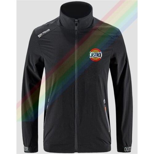 Castrol Wakefield Motor Oil British Owned Breathable Outdoor Zippered Comfortable Light Soft Fashion Casual Front Printing