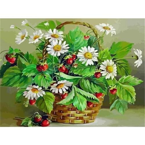 Flowers DIY 11CT Embroidery Cross Stitch Kits Craft Needlework Set Cotton Thread Printed Canvas Home Decoration Hot Wholesale