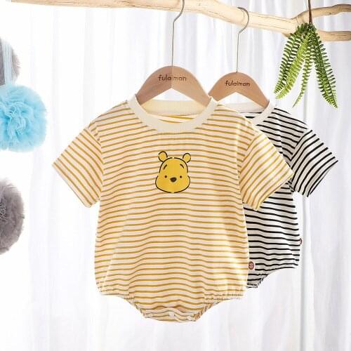 Baby jumpsuits summer clothes for men and women baby short-sleeved short-sleeved newborn triangle jumpsuits outing romper
