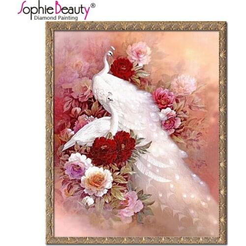 DIY 5D Diamond Embroidery Paintings Rhinestone Pasted 3D Diamond Stitch Tools Kit Animal Lover Peacock diamond mosaic Room Decor