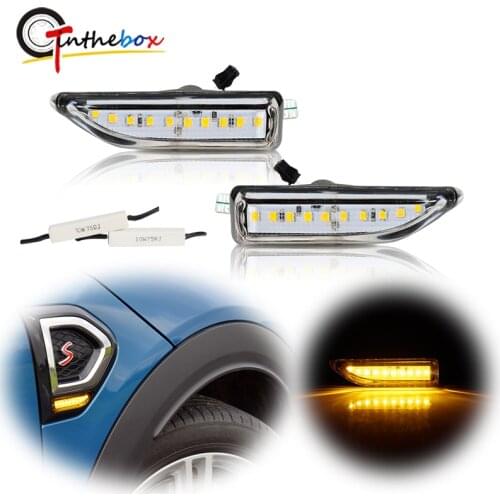 Gtinthebox Amber LED Car Front Fender Side Marker Lights Turn Signal Light For 2017-up 2nd Generation MINI Cooper F60 Countryman