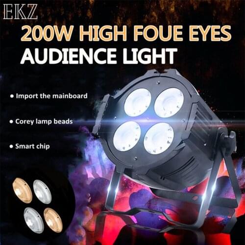 Hot 4eyes 4x50w LED Warm and Cool White 200W Led Audience Wash Par Stage Lighting DMX LED COB 200W LED PAR Weddings Bars Clubs