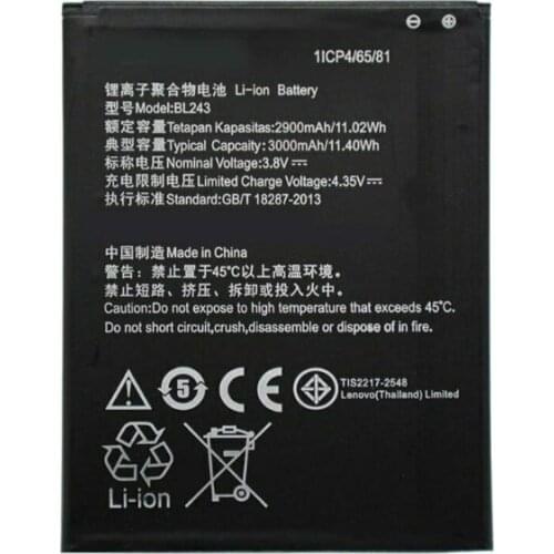 ITopZea 5x 3000mAh BL243 Mobile Phone Battery for lenovo K3 Note K50-T5 A7000 A5500 A5600 A7600 Battery