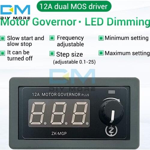 DC 5-30V 12A DC Motor Controller PWM Adjustable Speed Digital Display Encoder Duty Ratio Frequency LED Lighting Dimming