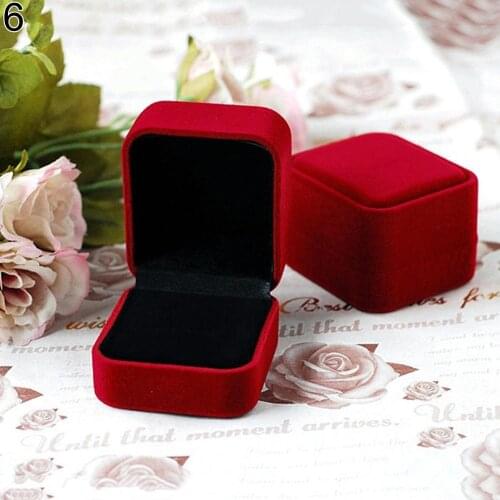 Earring Ring Box Jewelry Earring Ring Display Storage Organizer Square Lid Open Box Case Gift Jewelry Display Case Container