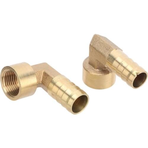 Brass Pipe Fitting Garden Hose Quick Connect 12mm 14mm Barbed To 3/8" BSP Female Thread Copper Elbow Connector 1 Pc